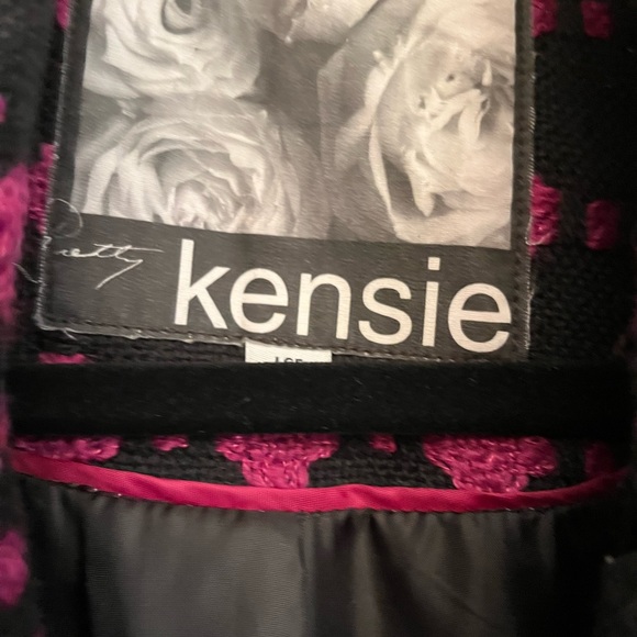 NWT Kensie coat with lace trim and bow on back size large - Picture 7 of 13